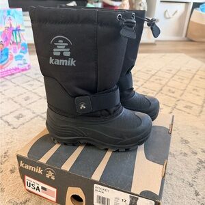 Kids Kamik Black Snow Boots